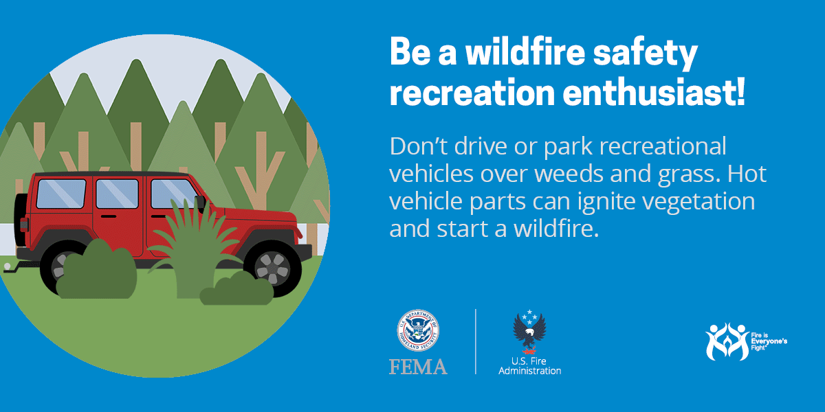 Don't park RVs over grass or weeds